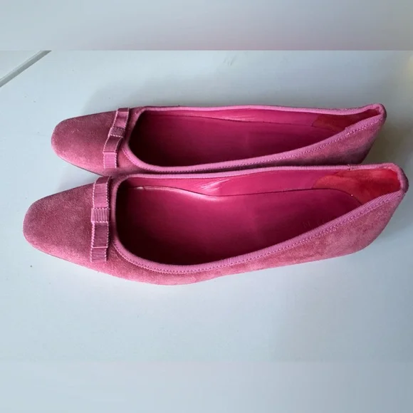 Doen Odette Dusty Pink Suede Ballet Women's Flats - Picture 5 of 10